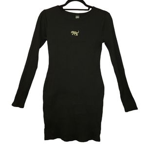 Long Sleeve Dress, XS, Black